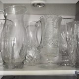 G10. Glass pitchers and vases. 